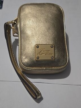 Lauren Ralph Lauren Metallic Gold Wristlet Pouch